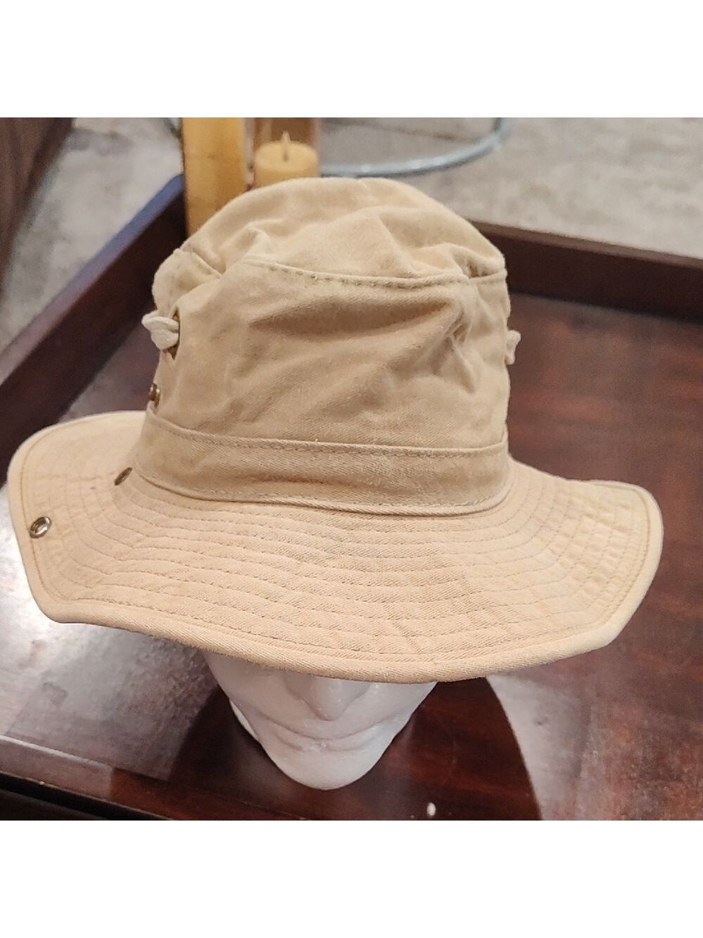 Men's Tan Cotton Boonie Hat - Casual Sun Bucket Hat